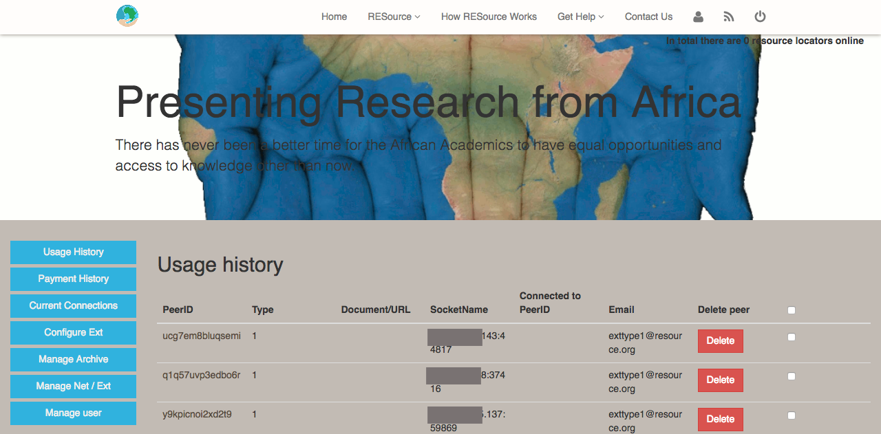 AARRC Usage History Page(Admin)