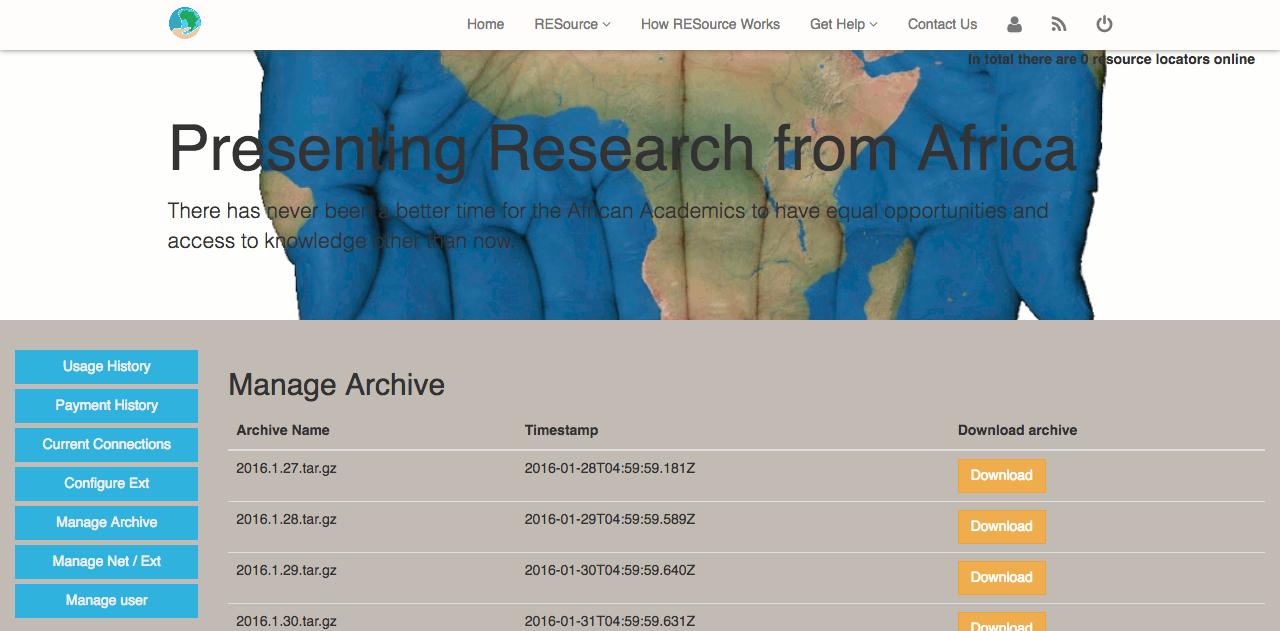 AARRC Manage Archive Page (Admin)